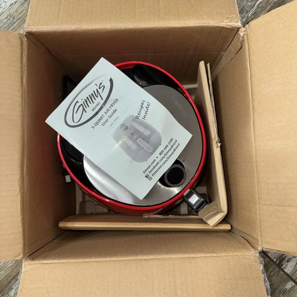 Ginnie's Brand 5 Quart Air Fryer Red New